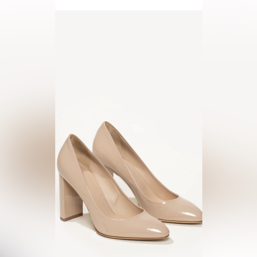 M. Gemi The Lustro 90mm Warm Natural Patent Shoes Size 39/8.5